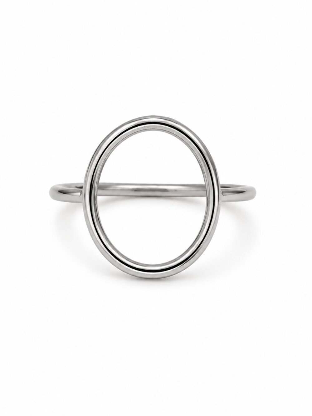 Plunder Stainless Steel Silver Open Circle Minimalist Ring Size 10